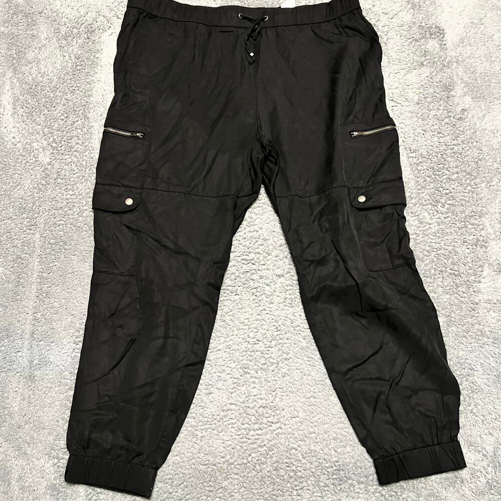 Banana Republic Soft Cargo Ten Pants Jogger Womens XL Black Drawstring